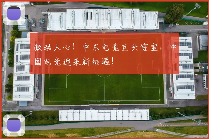 激动人心！中东电竞巨头官宣，中国电竞迎来新机遇！